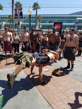I couldn't find kilted yoga when I was in Scotland, but found it at Comic-Con.